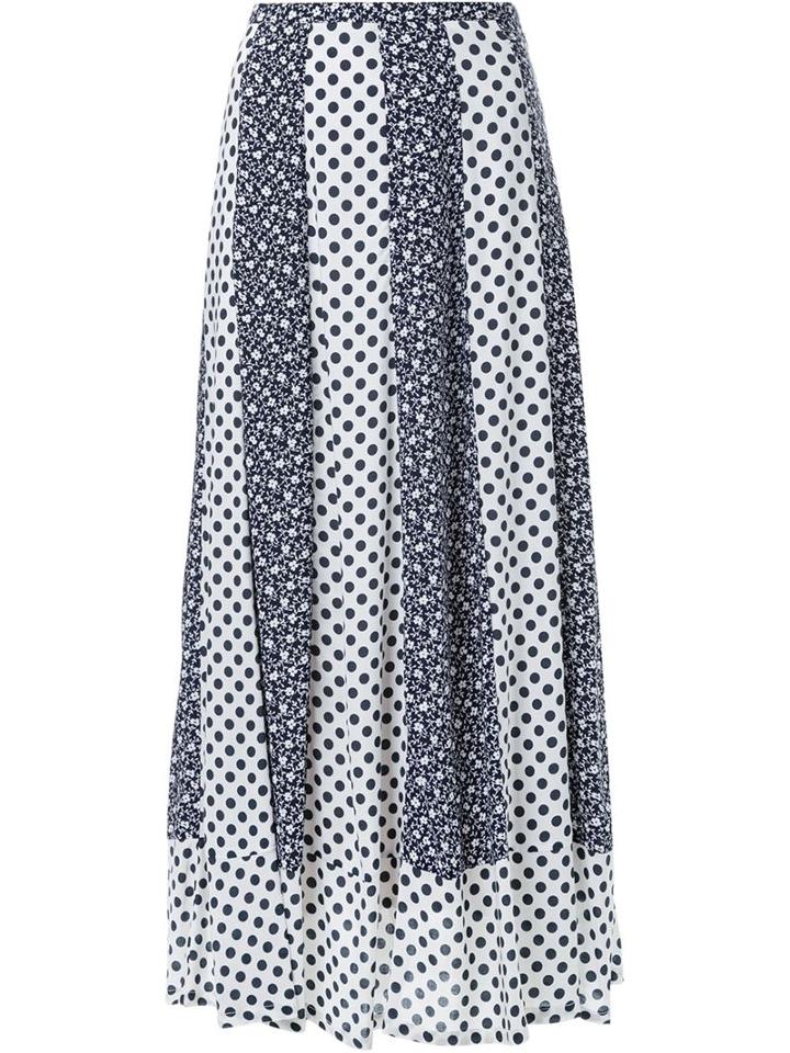 Loveless Multi Pattern Detail Hem Pleated Midi Skirt