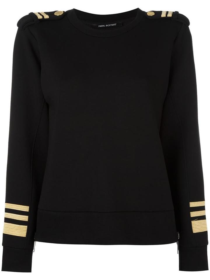 Neil Barrett Nautical Sweatshirt, Women's, Size: Medium, Black, Cotton/spandex/elastane/lyocell/viscose