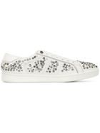Saint Laurent Sl/01 Crystal Stud Embellished Sneakers - White