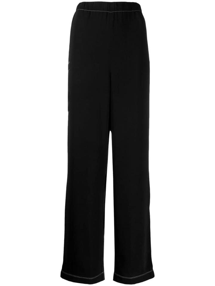 Mm6 Maison Margiela Contrast Stitching Trousers - Black