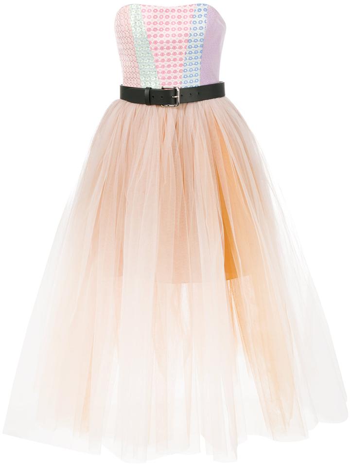 Natasha Zinko Full Skirt Strapless Dress, Women's, Size: 36, Polyamide/polyester/acetate