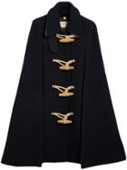 Burberry Double-faced Wool Blend Duffle Cape - Blue