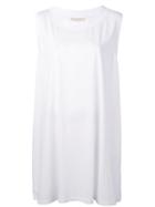 Amen - Embellished Strip Long Tank Top - Women - Cotton/glass - One Size, White, Cotton/glass