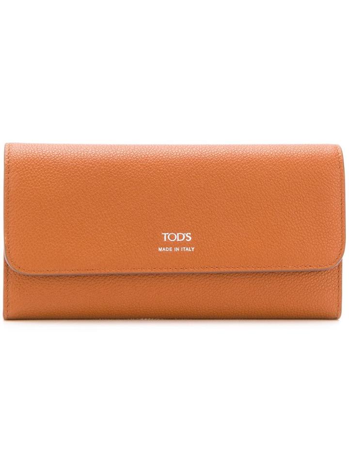 Tod's Logo Continental Wallet - Orange