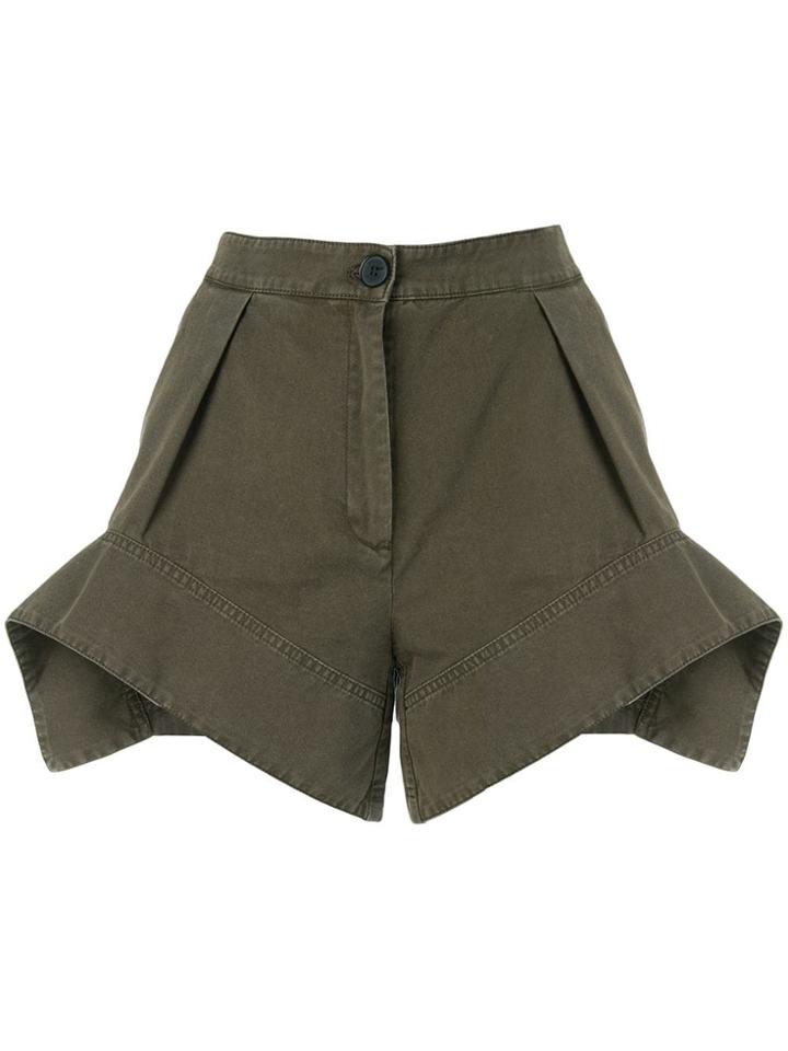 Jw Anderson Exploded Hem Shorts - Green