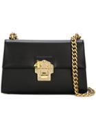 Dolce & Gabbana Gold Lock Shoulder Bag, Women's, Black, Leather