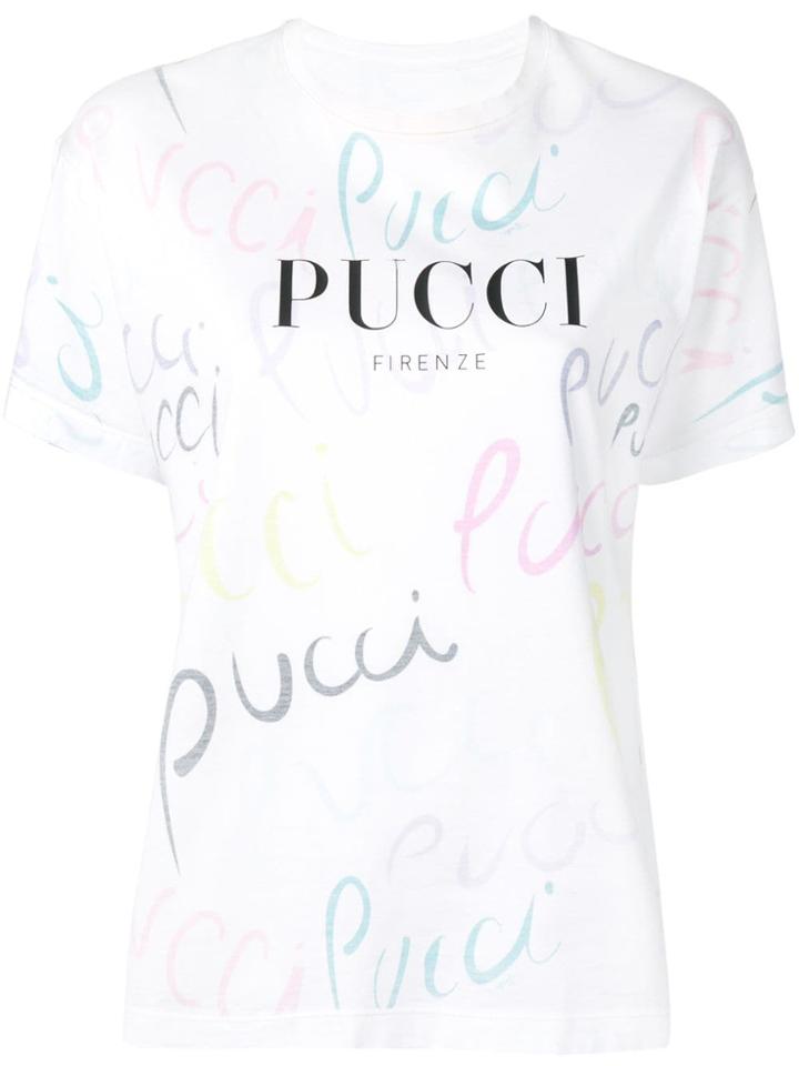 Emilio Pucci Pucci Pucci Print T-shirt - White
