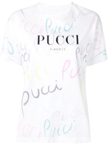 Emilio Pucci Pucci Pucci Print T-shirt - White