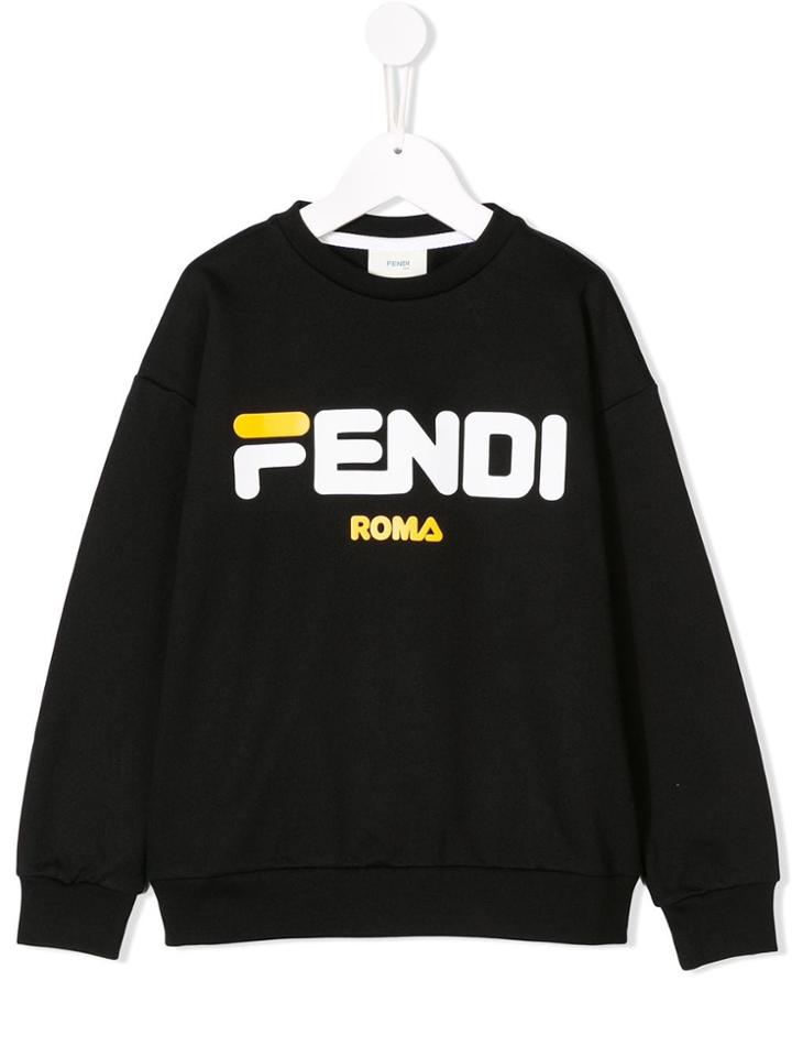 Fendi Kids Logo Print Sweatshirt - Black