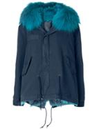 Mr & Mrs Italy Fur Trimmed Mini Parka - Blue