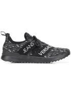 Versace Jeans Knitted Lace-up Sneakers - Black