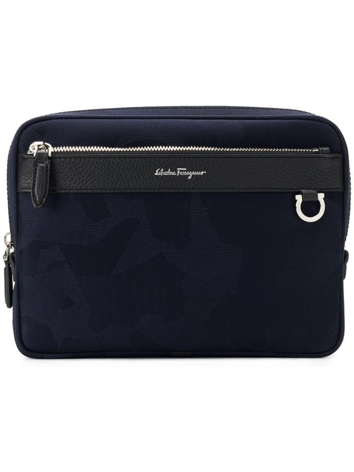 Salvatore Ferragamo Logo Clutch Bag - Blue