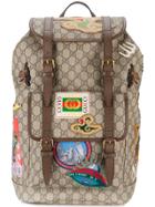 Gucci Multi-patch Gg Backpack - Brown