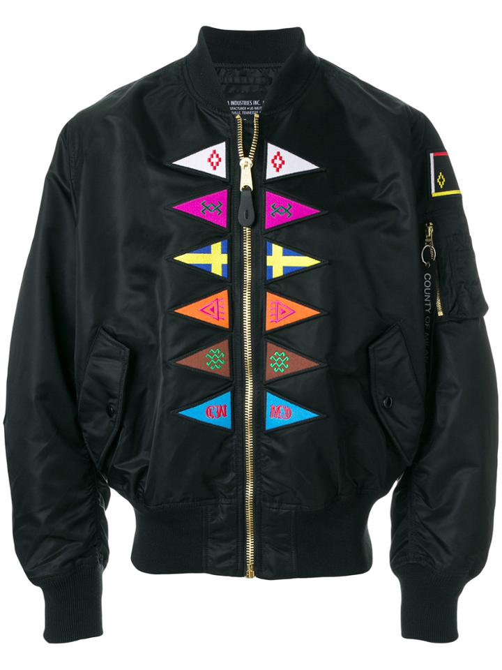 Marcelo Burlon County Of Milan Flags Alpha Bomber Jacket - Black
