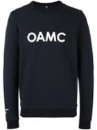 Oamc Logo Print Sweatshirt, Men's, Size: Xxl, Blue, Cotton/polyamide/spandex/elastane