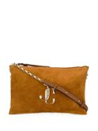 Jimmy Choo Jc Logo Plaque Shoulder Bag - Brown