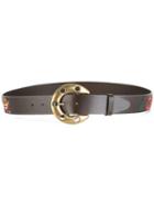 Dolce & Gabbana Western Patch Belt, Men's, Size: 105, Brown, Leather