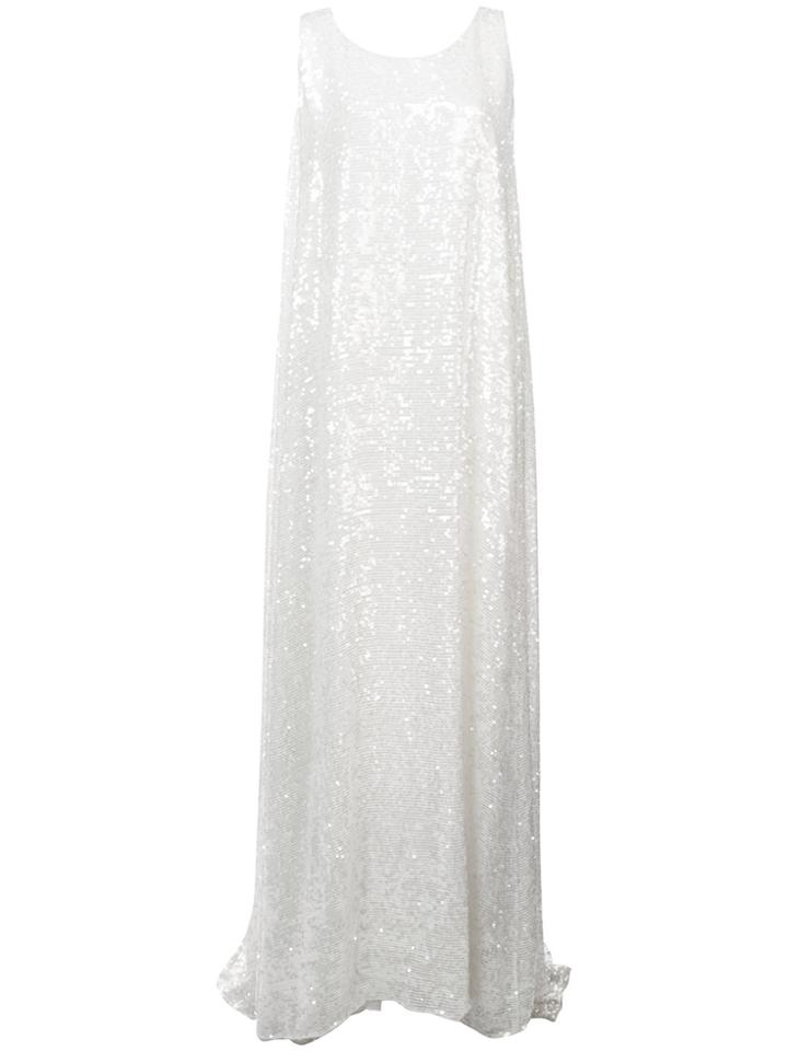 Adam Lippes Embellished Flared Maxi Dress - White