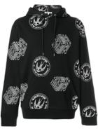 Mcq Alexander Mcqueen Graphic Logo Swallow Print Hoodie - Black
