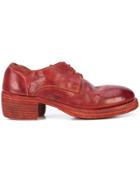Guidi Chunky Heel Lace-up Shoes - Red