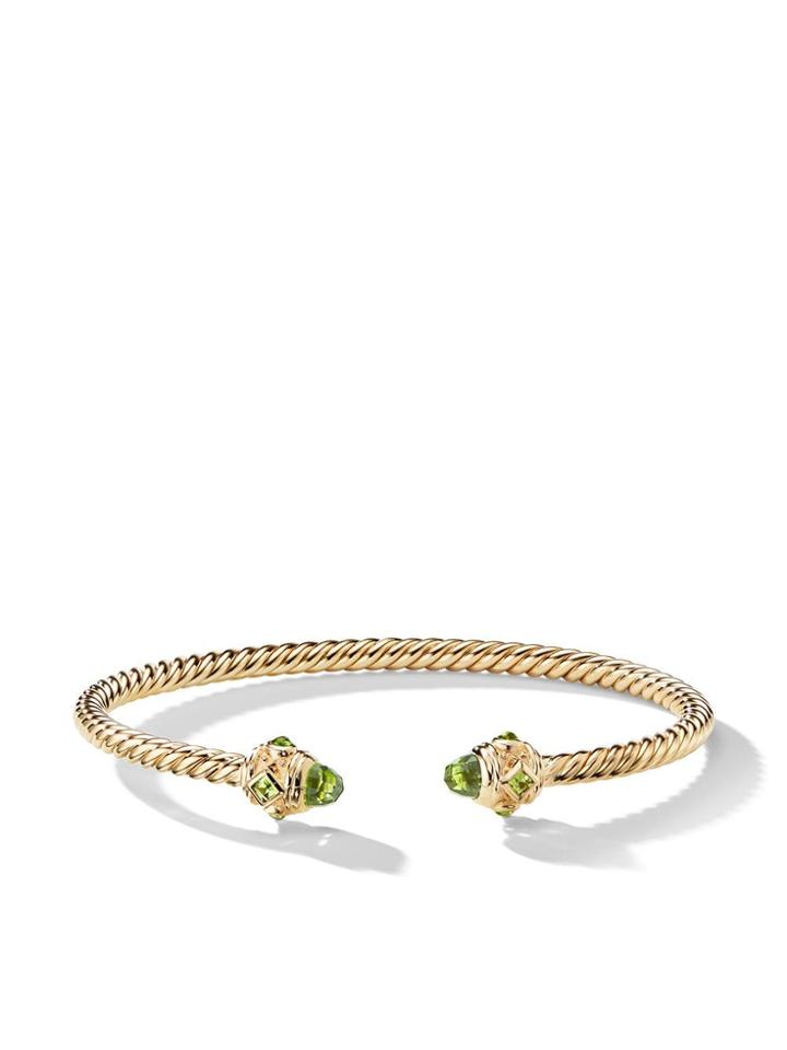 David Yurman 18kt Yellow Gold Renaissance Peridot 3.5mm Cuff - 88epr