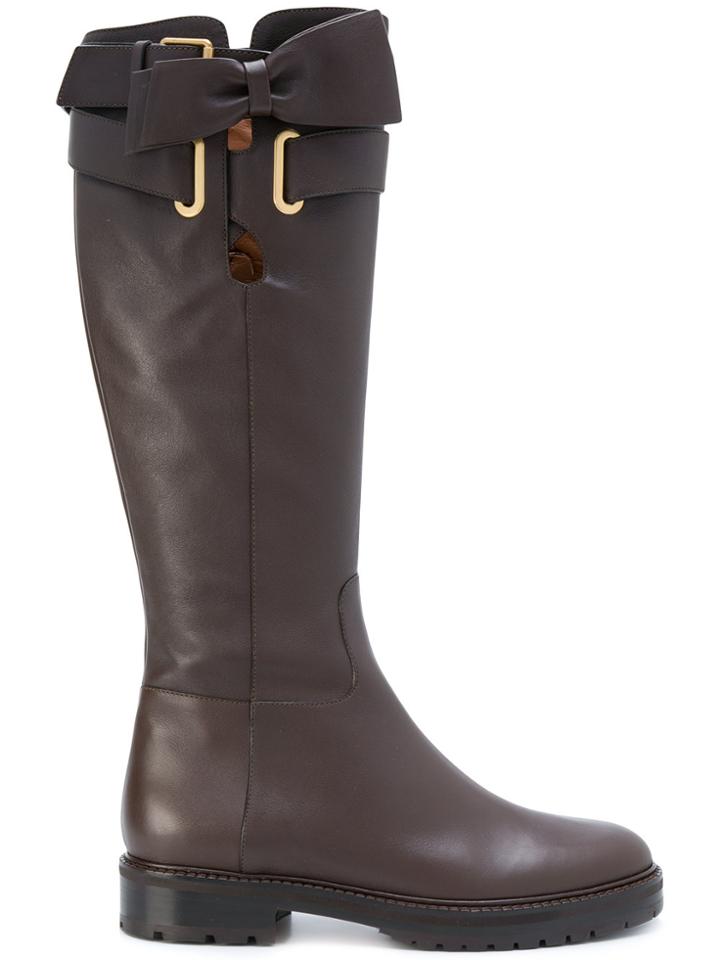 Valentino Valentino Garavani Bow Wrap Boots - Brown