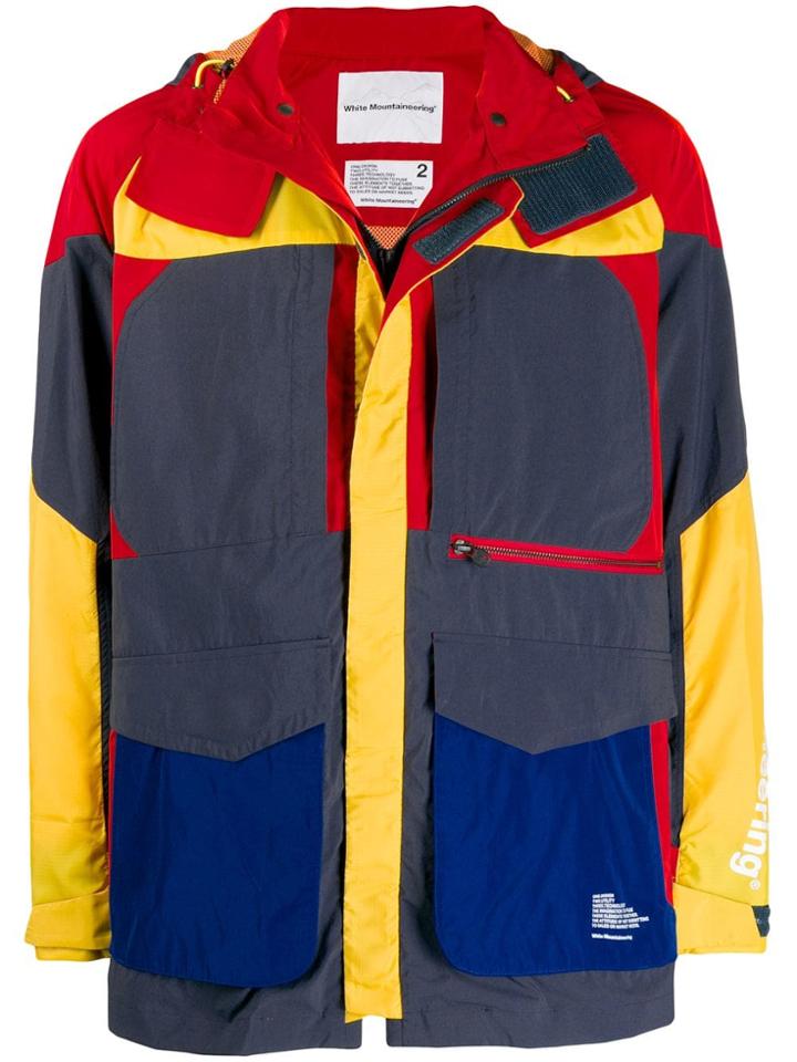 White Mountaineering Contrast Panel Hooded Jacket - Blue