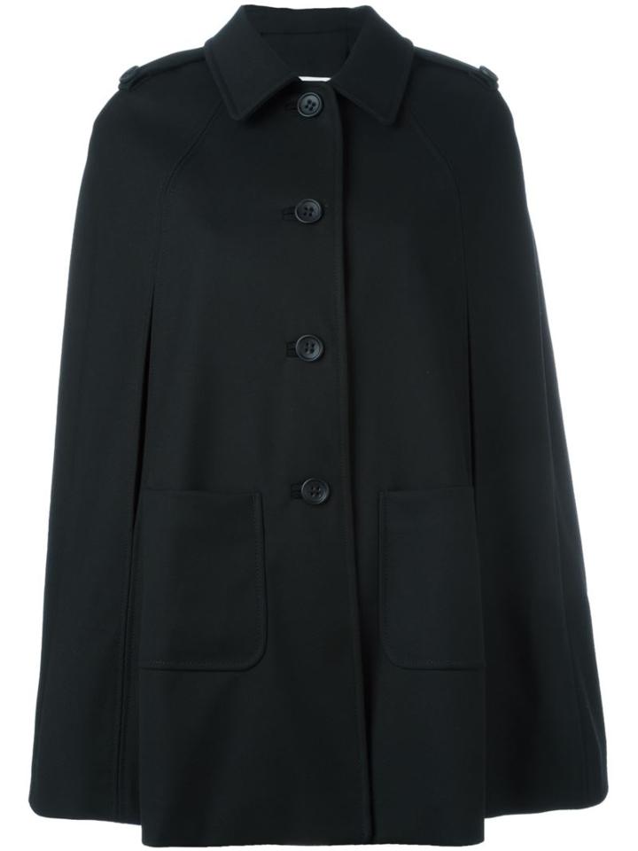 Red Valentino Buttoned Cape, Women's, Size: 40, Black, Polyester/spandex/elastane/viscose/polyester