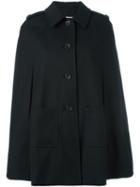 Red Valentino Buttoned Cape, Women's, Size: 40, Black, Polyester/spandex/elastane/viscose/polyester