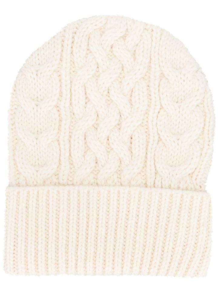P.a.r.o.s.h. Cable-knit Beanie - White