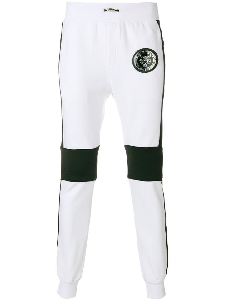 Plein Sport Colour Block Slim Fit Track Pants - White