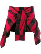 Alexander Wang Tartan Print Shirt-shorts - Red