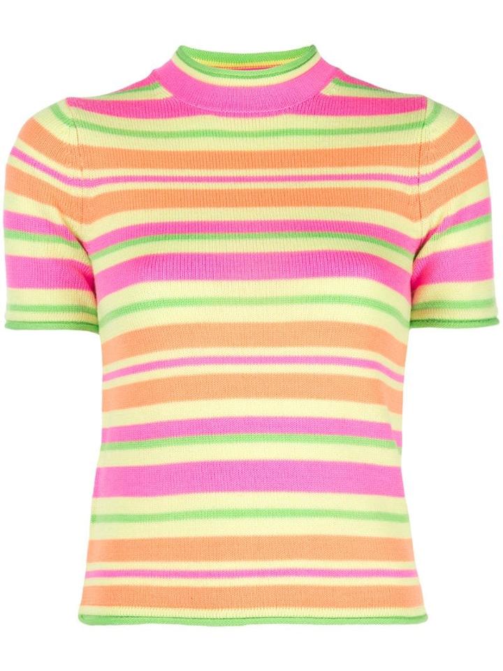 Opening Ceremony Striped Knitted T-shirt - Multicolour