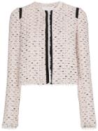 Giambattista Valli Tweed Jacket With Piping - Pink & Purple