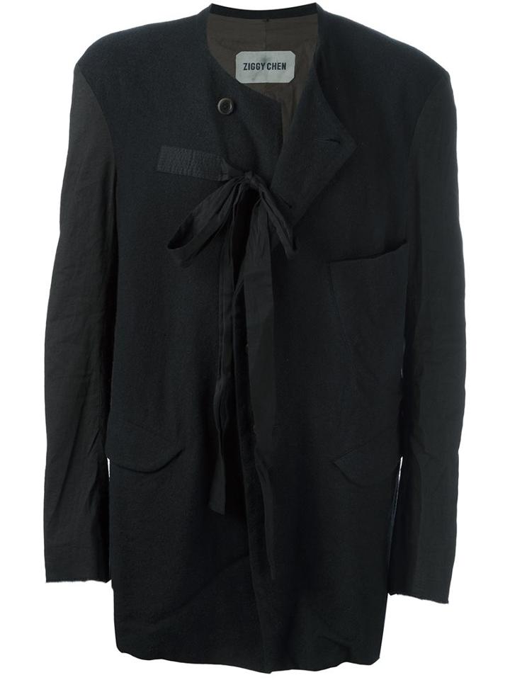 Ziggy Chen Contrast Sleeve Blazer