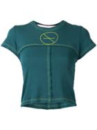 Lapped Cropped T-shirt - Women - Cotton - L, Green, Cotton, Eckhaus Latta