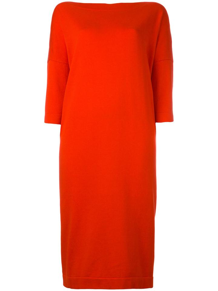 Daniela Gregis Cropped Sleeves Dress, Women's, Red, Cotton