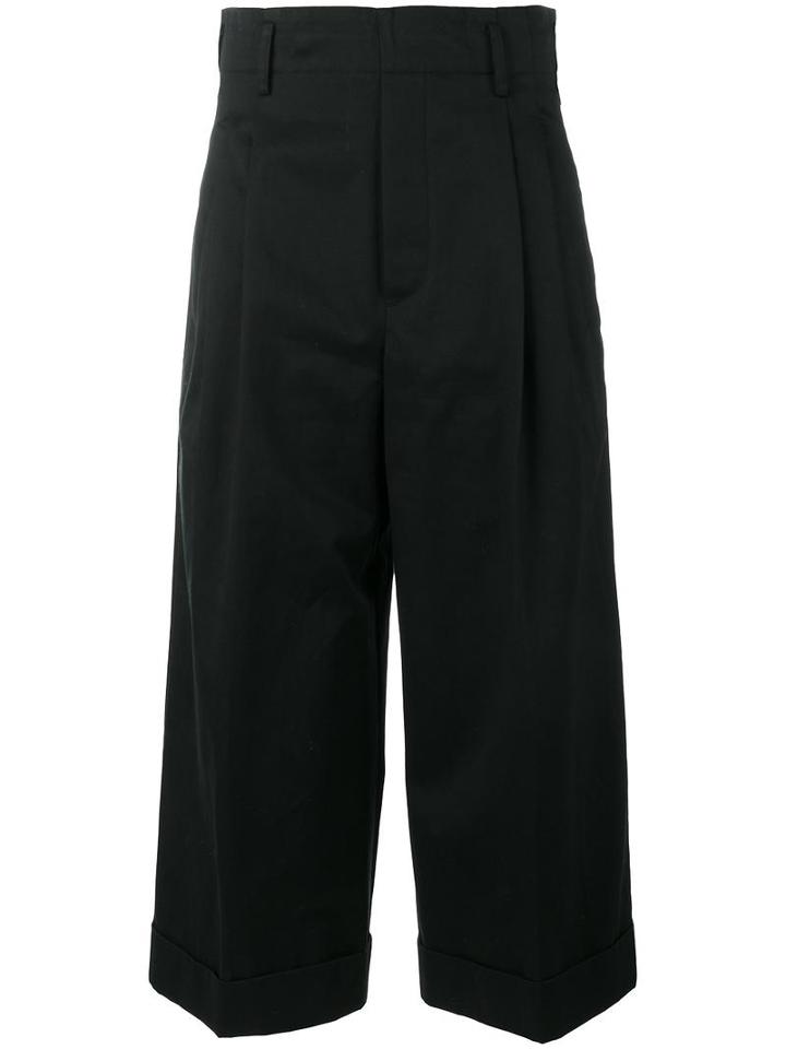 Golden Goose Deluxe Brand Cropped Wide Leg Trousers, Women's, Size: Small, Black, Cotton/cupro