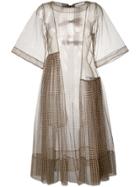 Molly Goddard Gingham Mesh Dress - Brown