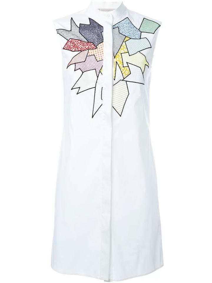 Christopher Kane Patchwork Detail Shirt Dress, Women's, Size: 12, Red, Cotton/polyamide/spandex/elastane