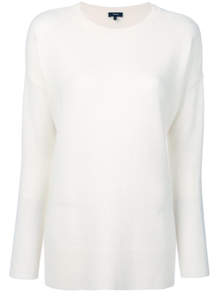Theory Side-slit Cashmere Jumper - Nude & Neutrals