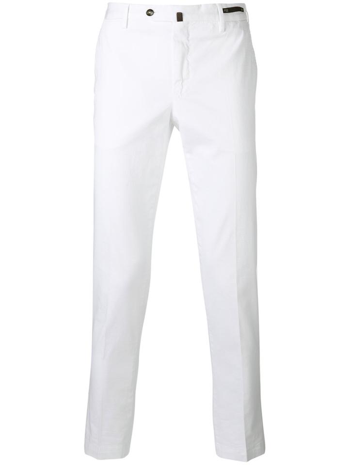 Pt01 Cropped Skinny Trousers, Men's, Size: 56, White, Cotton/spandex/elastane