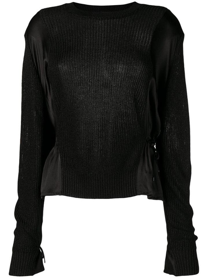Comme Des Garçons Noir Kei Ninomiya Satin-panelled Jumper - Black