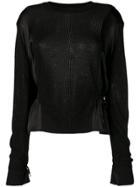 Comme Des Garçons Noir Kei Ninomiya Satin-panelled Jumper - Black