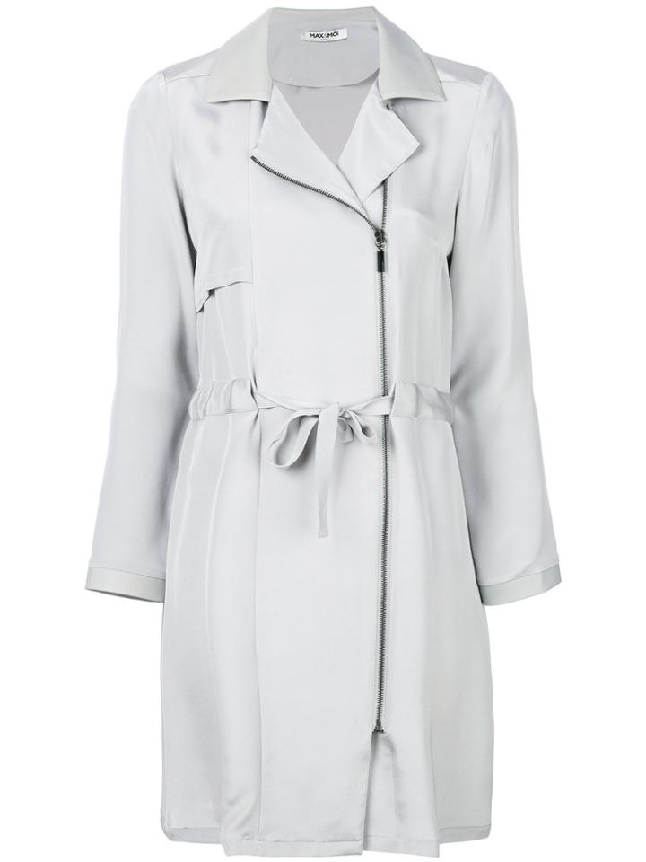 Max & Moi Off-centre Drawstring Coat - Grey