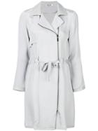 Max & Moi Off-centre Drawstring Coat - Grey