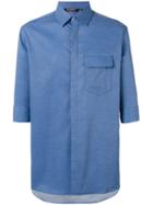 Neil Barrett Classic Shirt, Men's, Size: 40, Blue, Cotton/polyurethane/cupro
