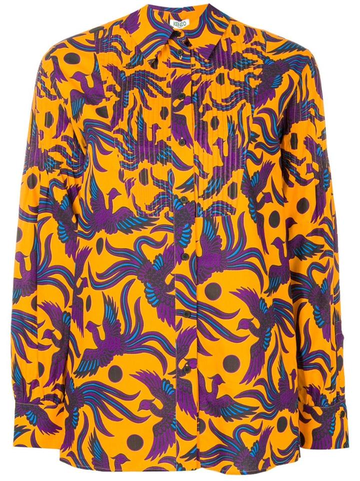 Kenzo Printed Button Down Shirt - Orange