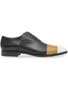 Burberry Tape Detail Leather Oxford Shoes - Black