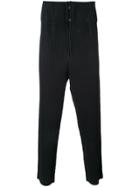 Homme Plissé Issey Miyake Drop-crotch Pleated Trousers - Black